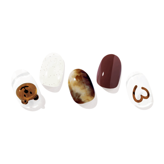 Semi-Cured Gel Nail Strips - N Latte Bear (30pcs)